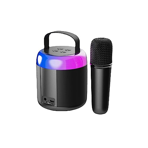 Jzoowar Mikrofon-Bluetooth-Lautsprecher National Singing Home KTV Portable Outdoor Audio (Schwarz)