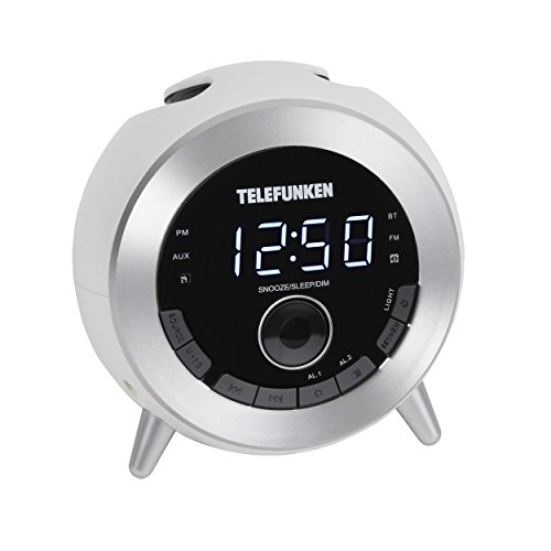 Telefunken R1001B Bluetooth-Radiowecker (UKW-Radio, Dual Alarm, Sleep-Timer, USB-Ladefunktion, dimmbar)