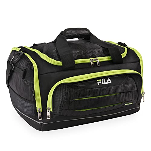 Fila Cypress Small Sport Duffel Bag, Onyx/Lime, One Size
