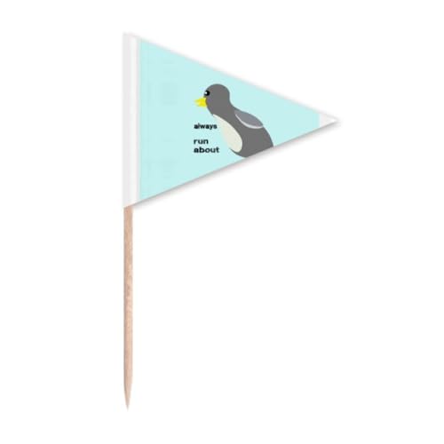 Tauchen Sprint Pinguin Art Deco Mode Zahnstocher Dreieck Cupcake Topper Flagge
