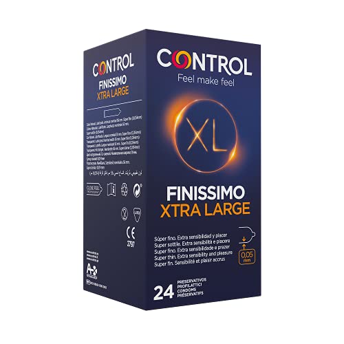 CONTROL Finissimo XL Kondome, 24 hauchdünne Kondome in XL-Größe, Stärke 0,05 mm und Breite 57 mm