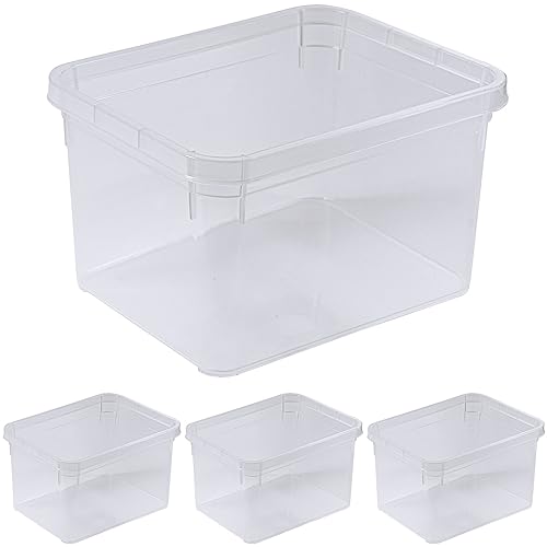 ARTECSIS 4 Aufbewahrungsboxen aus Plastik XS, 2L - 19x14,5x11,5 cm, OHNE Deckel, Eurobox, stapelbar, Drehstapelbox