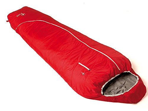 Grüezi-Bag Biopod Wolle Zero XL, 230x85 cm, Schlafsack, Ripstop 100% Polyamid, Polyester-Woll-Füllung, Fußbereich 60cm, ca. 1050g, in Tango-red