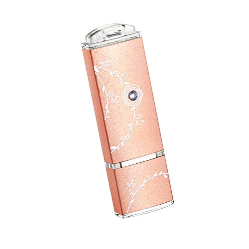 TCELL Natural Beauty USB-Speicherstick (64 GB, USB 3.0, mit Swarovski-Kristallen, Roségold)