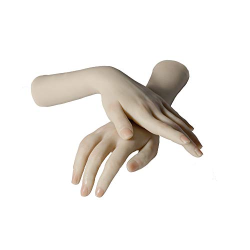 AFYH 1 Paar Silikon-Life-Size weiblich Gefälschte Hände Silicone Hände Model Top TPE Finger können natürliche Hautstruktur deutlich bewegen 1 Paar Silikon lebensgroße,C Two Hand