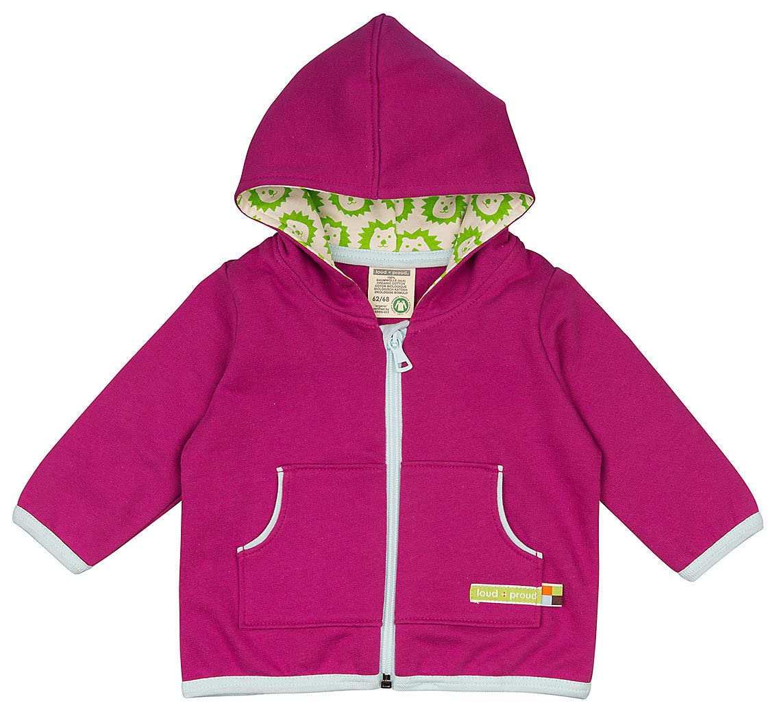 Loud + Proud Baby-Unisex 371 Jacke, Violett (Fuchsia fu), 80 (Herstellergröße: 74/80)