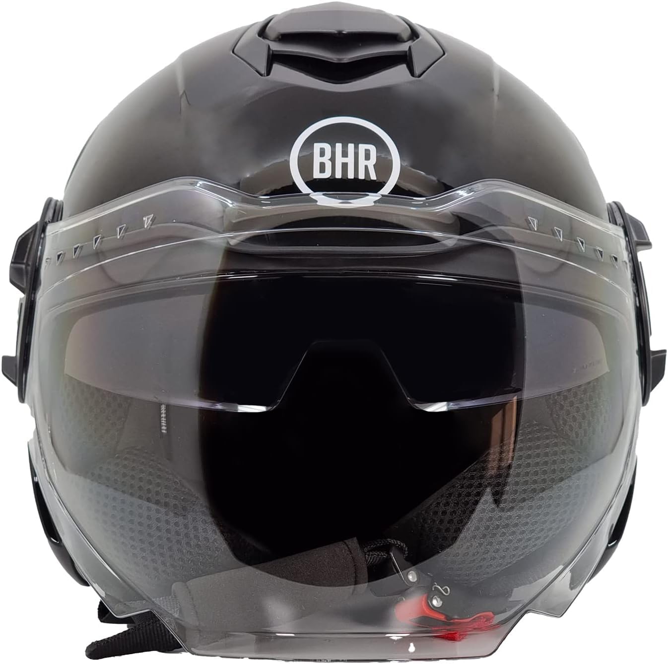 BHR Jet Helm Double Visor 830 FLASH, Scooter Helm mit ECE 22.06 Zulassung, Leichter & komfortabler Jet Helm mit innenliegender Sonnenblende, Metallisch schwarz, L
