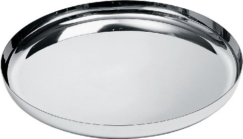 Alessi Platte, RUND, Edelstahl, Silber, 23.5 x 38 x 13.5 cm