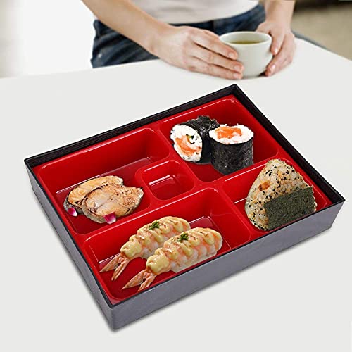 Nimoa Bento Box - Tragbare Holzmaserung Bento Box mit fünf Gittern Bento-Aufbewahrungsbox im japanischen Stil für EIN Picknick im Büro