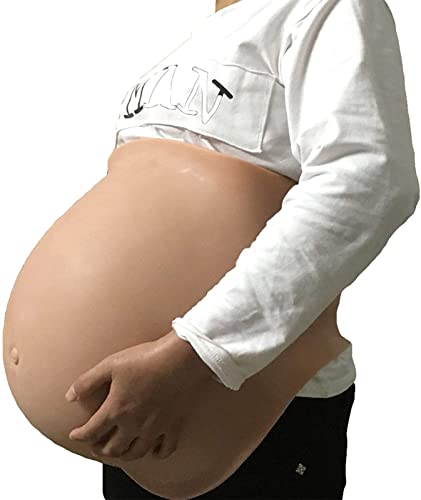 CZCZ Gefälschter Schwangerschaftsbauch, Haut Künstlicher Gefälschter Silikongeleebauch Babybauch Schwangerer Bauch Strap-on Gefälschte Schwangere,Twins8-10months