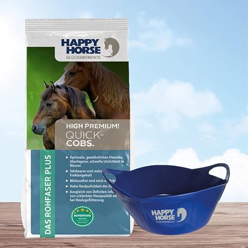 HAPPY HORSE Superfood Gastro Heucobs 14 kg + Happy Horse Flexischale 15 Liter