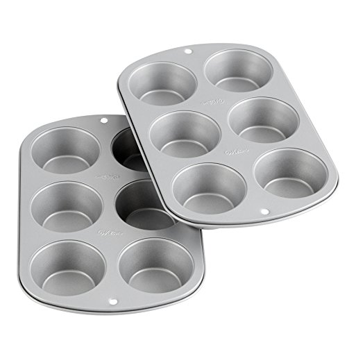 Muffinform, Rezept rechts, antihaftbeschichtet, Standard, 6 Löcher, Multipack mit 2 Stück