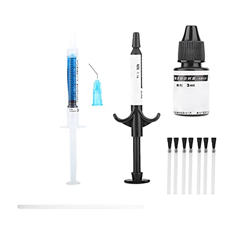 Kieferorthopädisches Dental Bonding Kit, Adhäsives Lichthärtendes Adhäsivsystem Kit Werkzeuge, Dental Zementkleber UV-Kleber Tooth Gem Kit(S)