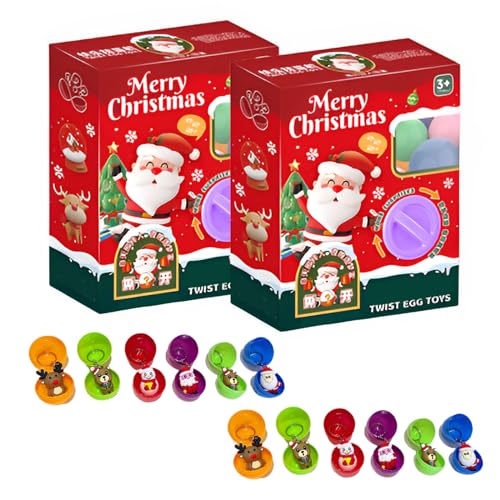 VUIOYRG Eierklauenmaschine für Kinder, kreativer Weihnachts-Mini-Verkaufsautomat, niedlicher Mini-Weihnachts-Schlüsselanhänger, Klauenmaschine für Kinder von 4–14 Jahren (2 STÜCK,Medium)