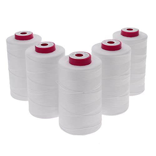 sewfil dacor 120-5 Nähfaden-Set 100% Polyester (5 Garnrolle x 5.000 Metern) - Weiß