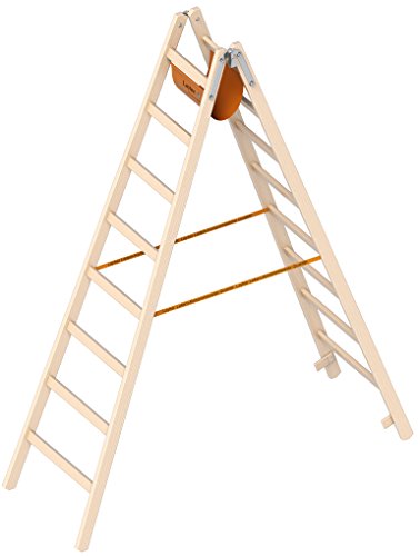 Layher Holzleiter Stehleiter nach Ö-Norm 1053 8 Sprossen Arbeitshöhe 3,60 m