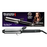 Remington Lockenstab große Locken [38mm] Pro Big Curl (4-facher Schutz, antistatischer Keramik-Turmalin-Beschichtung) Digitales-Display bis 210°C, mit Klemme, natürliche Wellen, Schwarz, CI5538