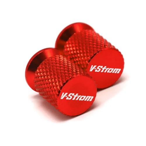 Für Suzuki VStrom 650/XT DL650 VStrom 1000 VStrom1050 Motorrad Zubehör CNC Aluminium Rad Reifen Ventil Kappen Luftdichte Abdeckung (Color : Red)