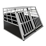 Sam´s Pet Aluminium Hundetransportbox Größe XL schwarz/Silber| Alu Auto Transportbox große Hunde | Hundebox für PKW Kofferraum