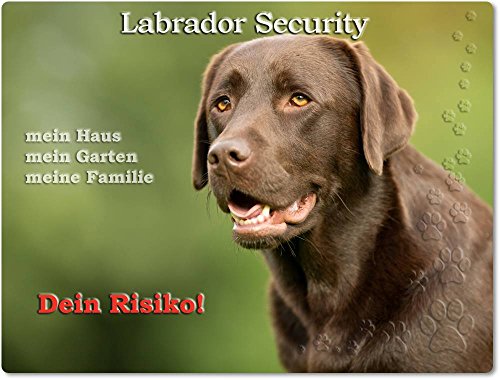 Merchandise for Fans Warnschild - Schild aus Aluminium 30x40cm - Motiv: Labrador Security (02)