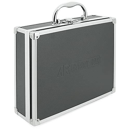 ECI® Kleiner Alukoffer Werkzeugkoffer Aluminium Koffer leer 260x210x80 mm Farbe Grau