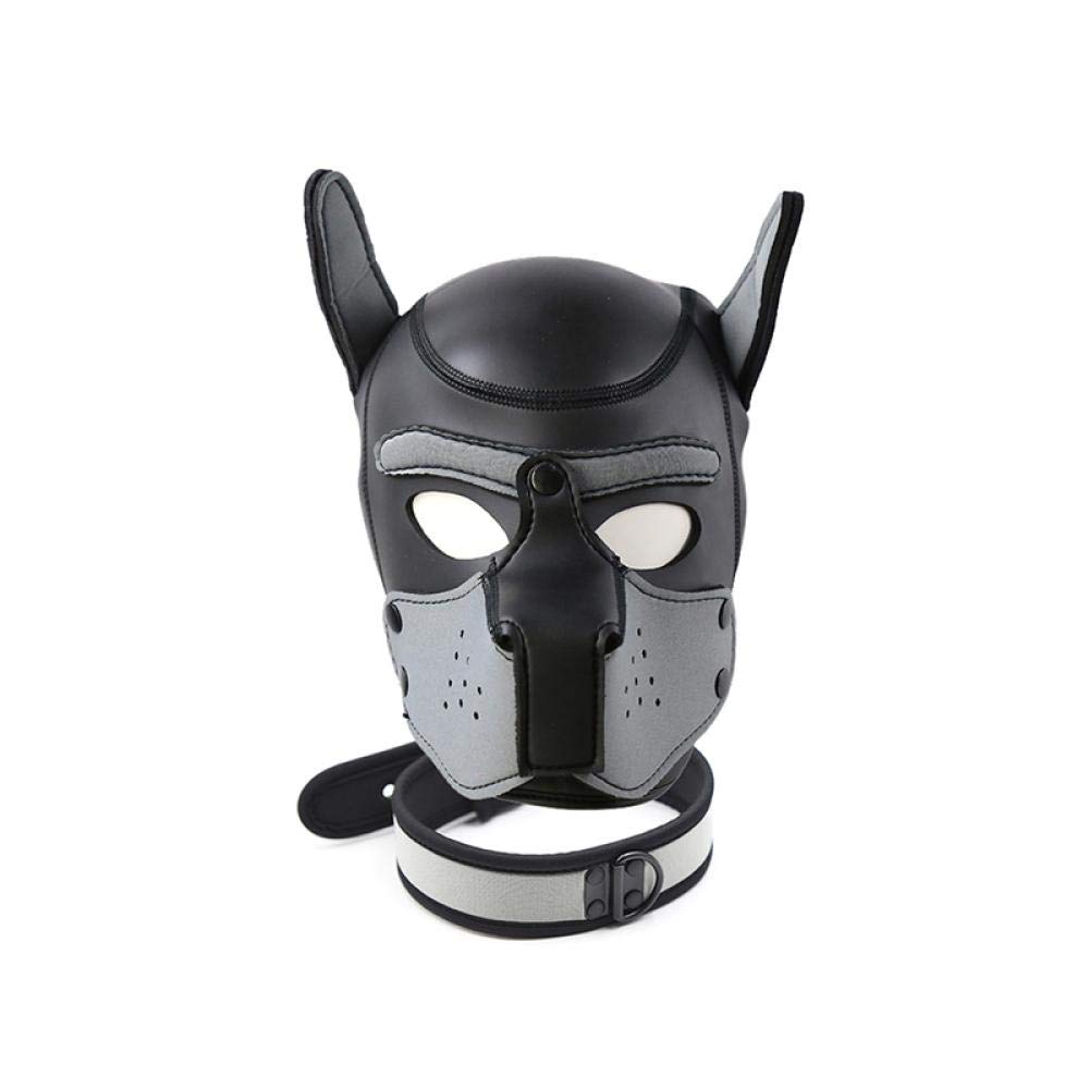XWYWP Halloween Maske Mode Hund Kopfmaske Halloween Rollenspiel Welpe Cosplay Voller Kopf mit Ohren Nachtclub Aufführungen Party AS