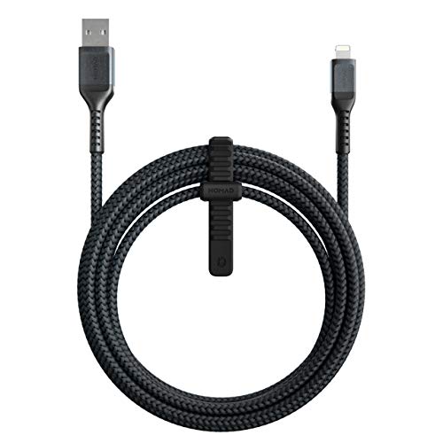 NOMAD Rugged Kabel, USB-A auf Lightning, für iPhone/iPad, 3 m, schwarz