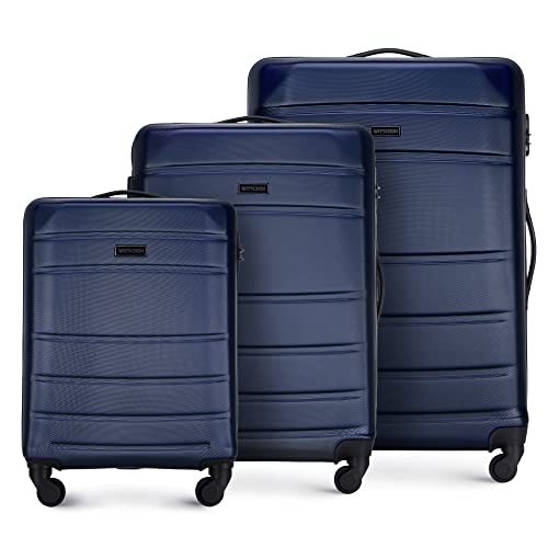 WITTCHEN Koffer – Set of 3 | hartschalen, Material: ABS | hochwertiger und Stabiler | Dunkelblau | Verschiedene Größen