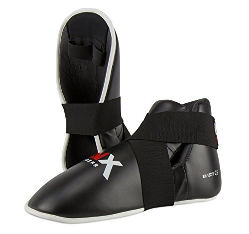 LNX Fußschützer Kickboxen TKD Performance Pro - Safetys Fußschutz Damen Herren Kinder XS S M L XL XXL schwarz rot blau weiß schwarz (001) L