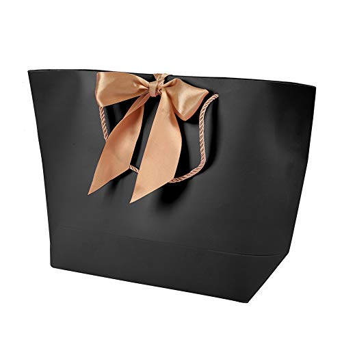 10 Stück Geschenk Premium Geschenk Papiertüte, Schleife Band Papier Einkaufstasche, Hochzeit, Geburtstag, Party jeden Anlass Boutique Verpackung Geschenk(42x12x27cm)