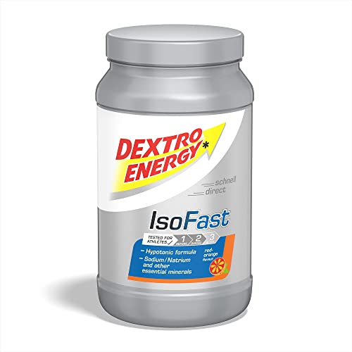 Dextro Energy IsoFast Dose - Hypotonisches Getränkepulver mit Elektrolyten Pottasium und Magnesium zum Ausgleich des Flüssigkeitshaushaltes, Post Workout - Red Orange - 1120 g