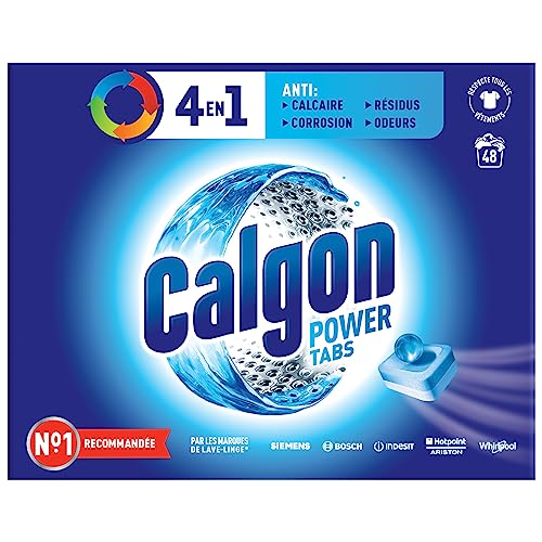 Calgon 3-in-1 Antikalk, schützt vor Kalk und hält Ihre Waschmaschine sauber – 48 Tabs