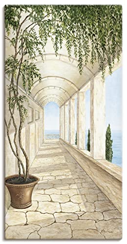 Artland Qualitätsbilder I Bild auf Leinwand Leinwandbilder Wandbilder 75 x 150 cm Architektur Gebäude Sehenswürdigkeiten Malerei Creme A5VL Capri