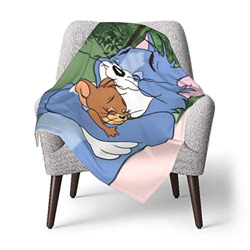 Hdadwy Tom hält Jerry Babydecke oder flauschige Decke für Kinder Unisex Decke für Kinderbett Couch Stuhl Wohnzimmer Reisen Superweiche warme KinderdeckeEine Größe