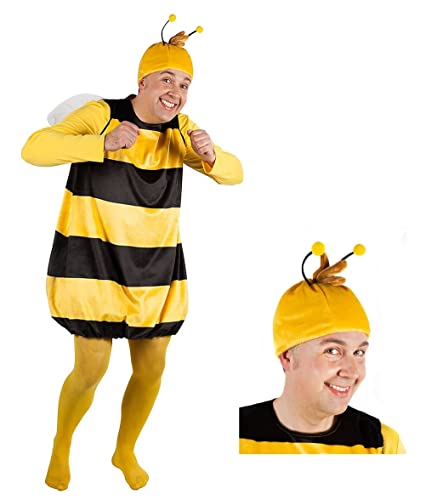 Willi Kostüm mit Kopfbedeckung für Erwachsene - Biene Maja - Zweiteilig - Tierkostüm (M)