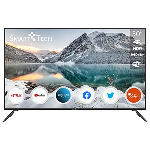 Smart-Tech SMT50F30UV2M1B1 50-Zoll-UHD-Smart-TV, WLAN, HDMI und USB integriert, Netflix, YouTube, Facebook, Twitter verfügbar