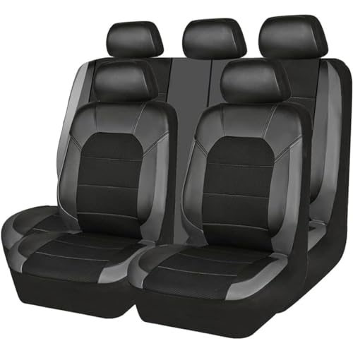 ANROI Kompatibel für Land-Cruiser, Auto Sitzauflage Sitzbezüge Sitzschoner Leder Sitzkissen 9-teilig, Belüftet und Komfortabel,Grey