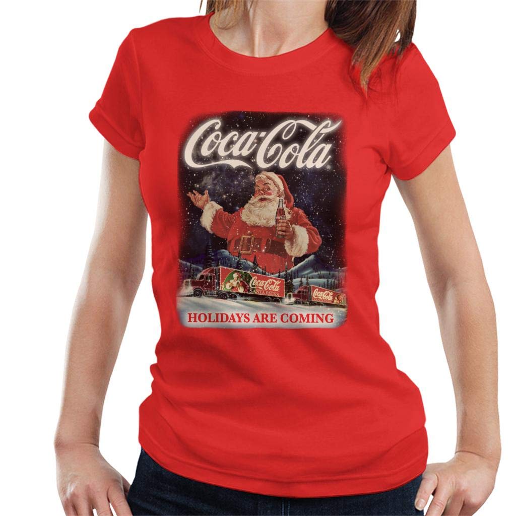 Coca-Cola Santa Holidays Are Coming Christmas Women's T-Shirt