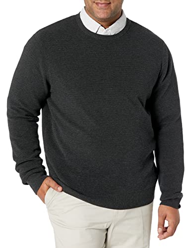 Goodthreads Herren Weiche Baumwolle Ottoman-Strick-Pullover Rundhalsausschnitt, Kohlegrau Meliert, XS