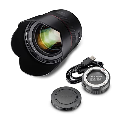 Samyang AF 75mm F1,8 FE + Lens-Station für Sony E Portrait-Objektiv für Vollformat & APS-C I 32,9° Bildwinkel & schnellem Autofokus I Festbrennweite für Sony A7C, A7 III, A6100 u.a.