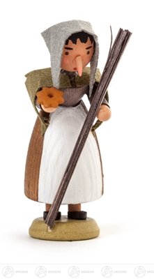 Rudolphs Schatzkiste Miniatur Hexe Höhe ca 6 cm NEU Erzgebirge Weihnachtsfigur Holzfigur