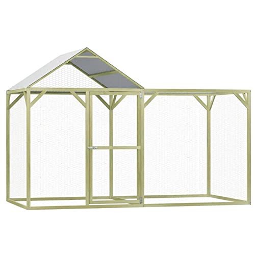 Hühnerkäfig für den Außenbereich, solides Haus, Kaninchenkäfig, verzinkter Stahldrahtgeflecht, regendicht, Größe (B x T x H): 3 x 1,5 x 2 m