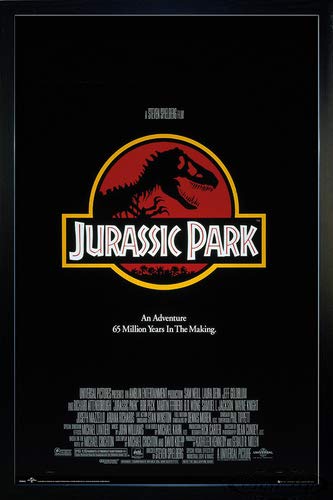 Close Up Jurassic Park Poster Key Art (66x96,5 cm) gerahmt in: Rahmen schwarz