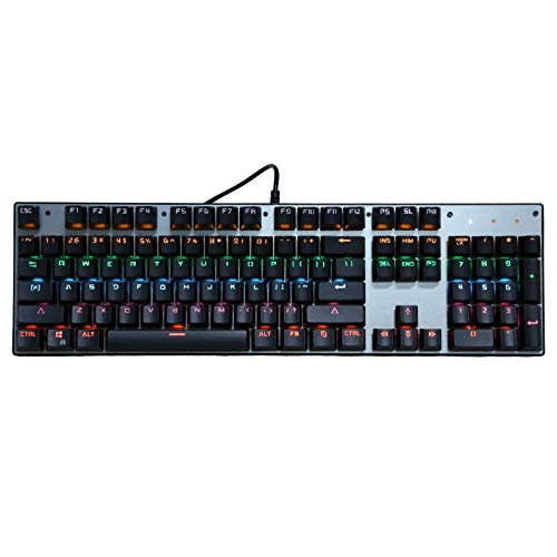 Mechanische Tastatur, tragbar Ergonomisch 104 Tasten Kabelgebundene Mischfarbe 9 Dimmmodi Spieletastatur, für Laptop-Desktop-Computer, für das Home Office