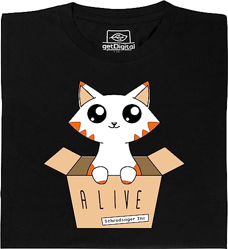 Schrödingers Katze Glow in the Dark T-Shirt : Girlie Shirt Größe XL