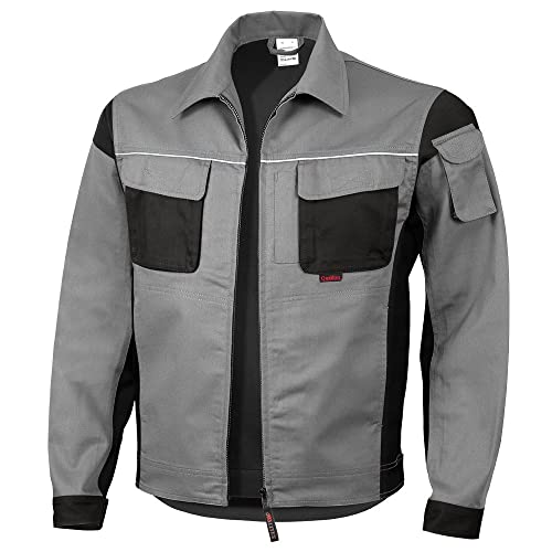Qualitex PRO Bund-Jacke Arbeits-Jacke MG 245 - grau/schwarz - Größe: 3XL