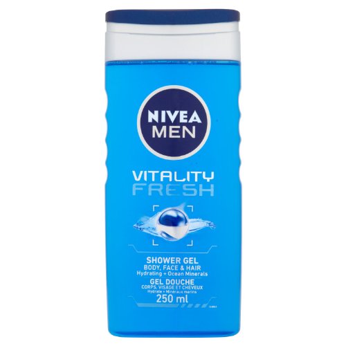 NIVEA MEN Vitality Fresh Shower Gel 250ml Pack of 6