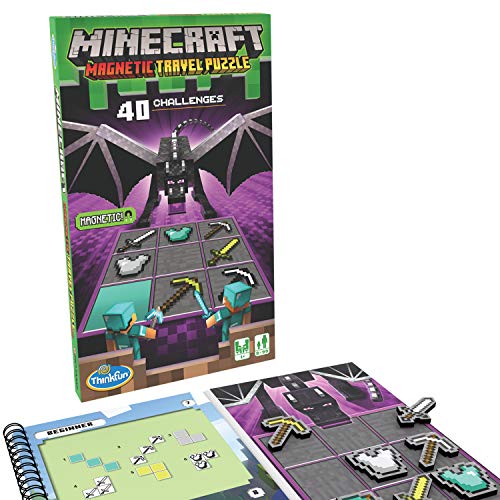 Thinkfun Minecraft Magnetisches Reise-Puzzle, Herausforderung, Logik, Gehirnspiel und STEM-Spielzeug für Kinder ab 8 Jahren