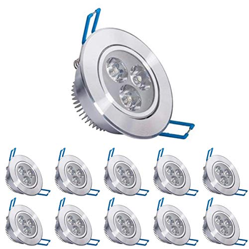 POCKETMAN 3W LED-Deckenleuchte Downlight,Warmweiß Einbaustrahler,Mit LED-Treiber(10 Packung)