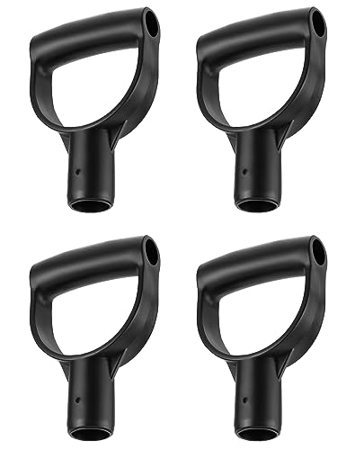 QWORK Schaufel-D-Griff, 4 Stück, 3,8 cm Innendurchmesser, PVC, D-förmiger Griff, Ersatz-Schaufel-Griff für Graben-Rechenwerkzeuge